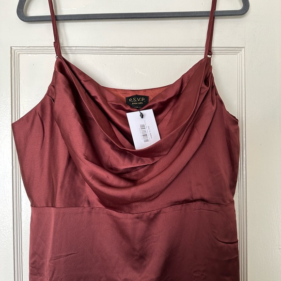 NWT Sugarlips Sydney Satin Gown | Size XL | Color: Cinnamon / Rust / Copper - Picture 4 of 7